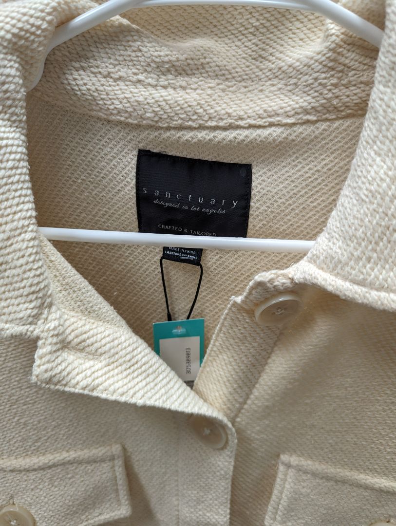 Sanctuary Ivory Button Down Shacket/Jacket