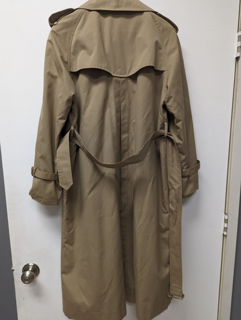 Evan Picone Vintage Double Breasted Tan Trench Coat