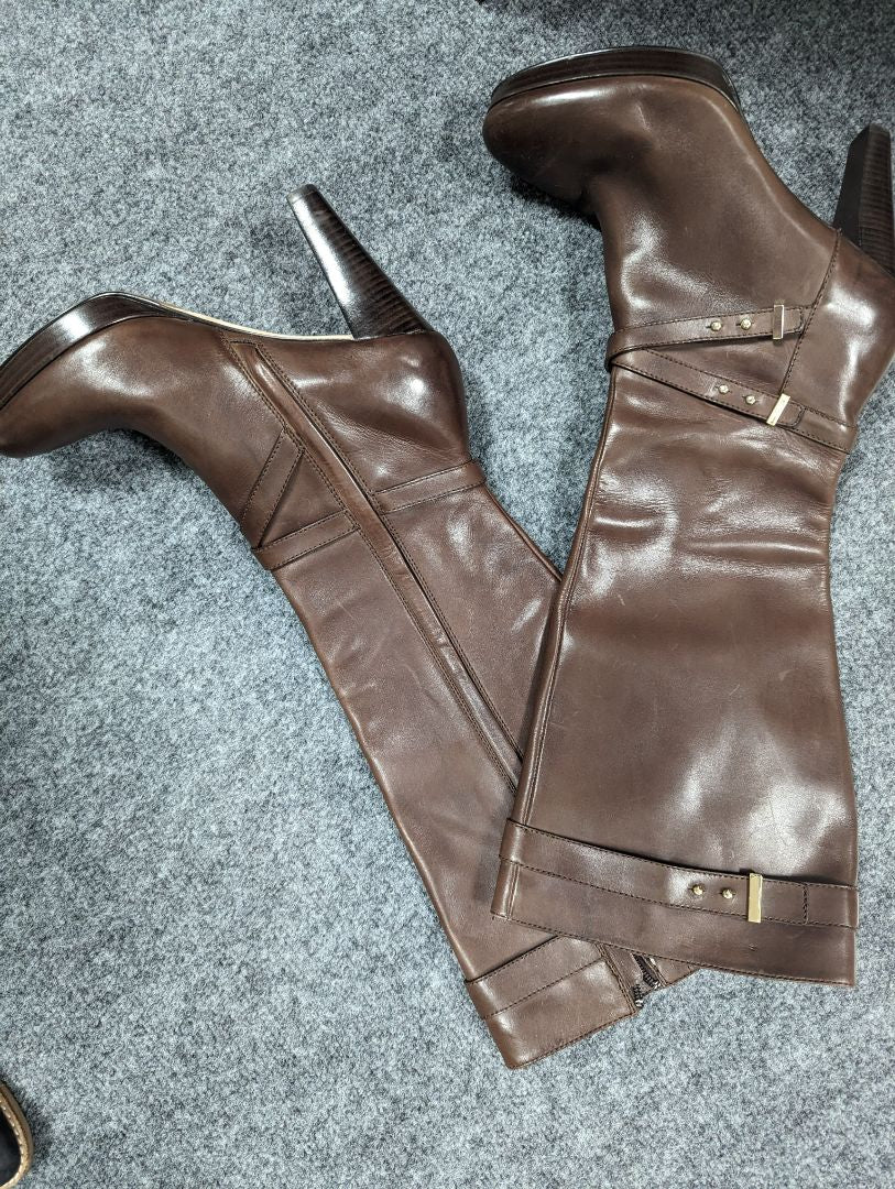 Cole Haan Brown Knee-High Leather Boots