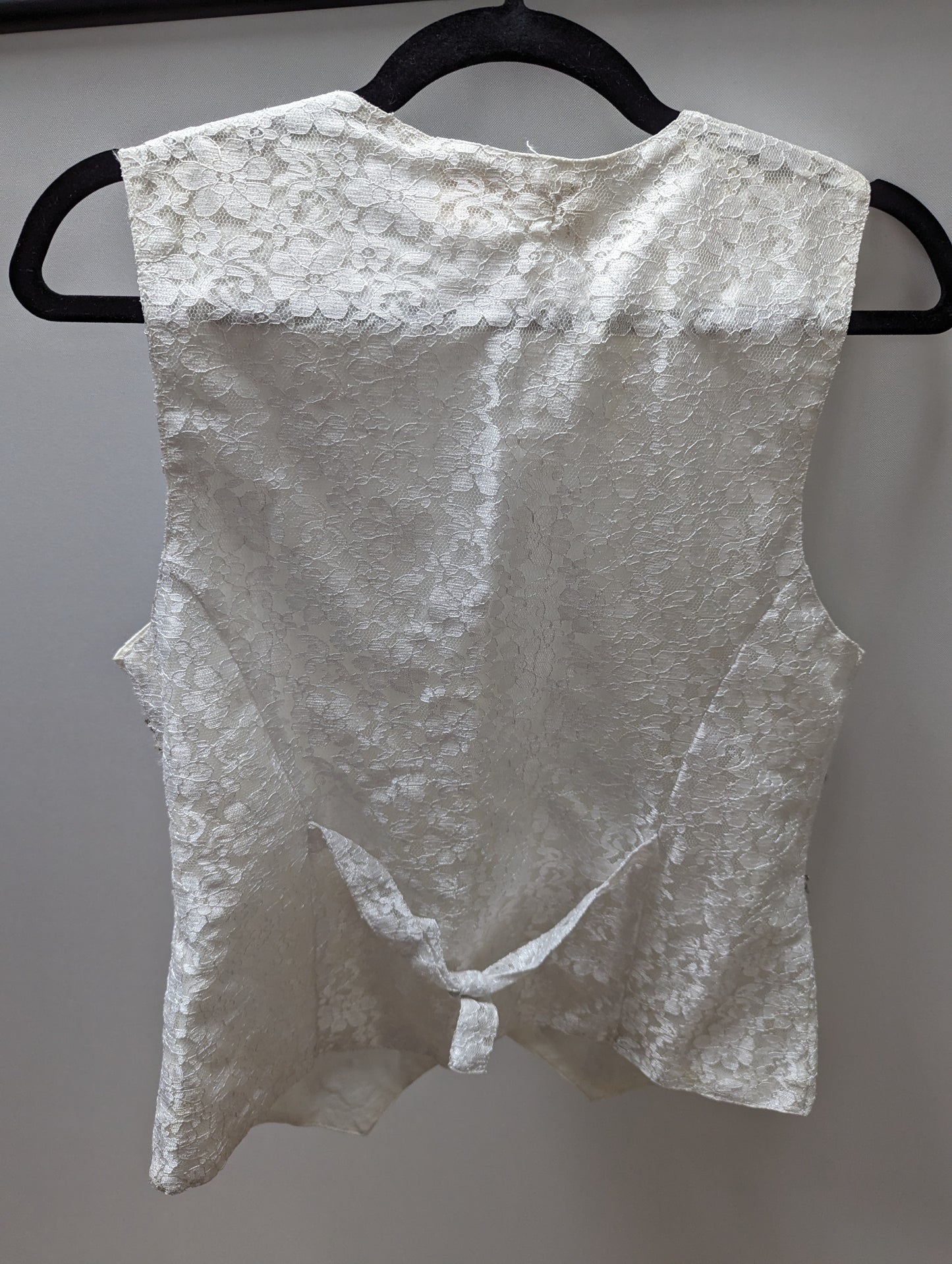 Marshall Rousso Vintage White Lace and Beaded Vest