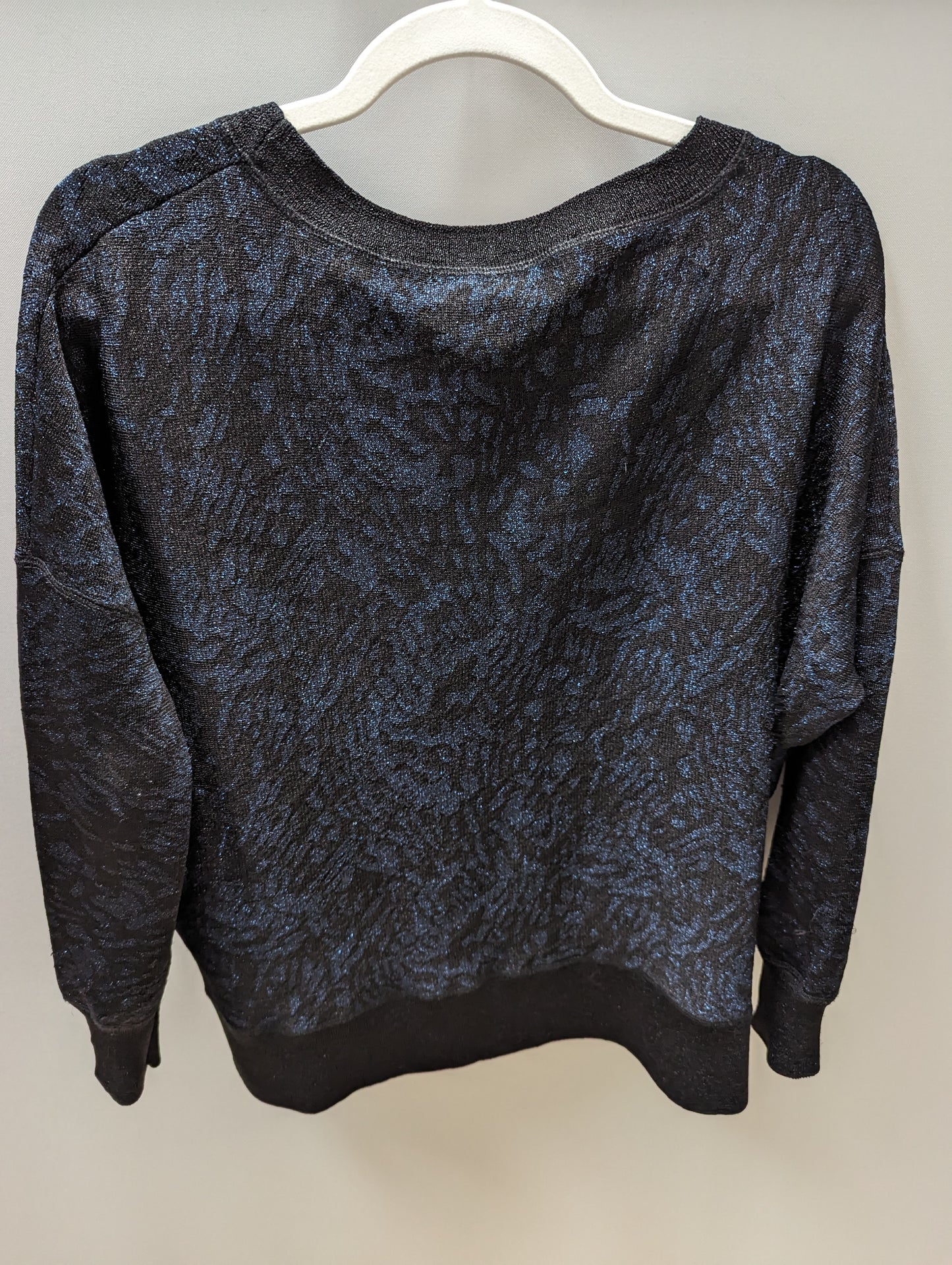 French Connection Blue/Black Metallic Long Sleeve Sweater