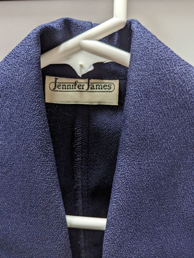 Jennifer James Vintage Navy Double Breasted Blazer