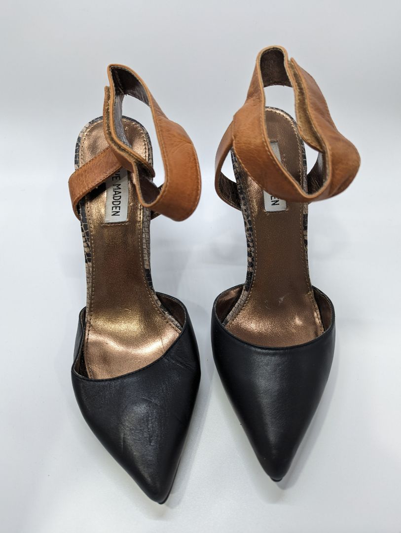 Steve Madden Black/Brown Snakeskin Heels