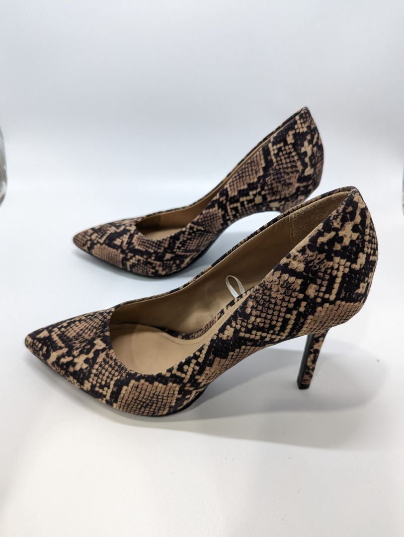 H&M Brown Suede Snake Print Heels