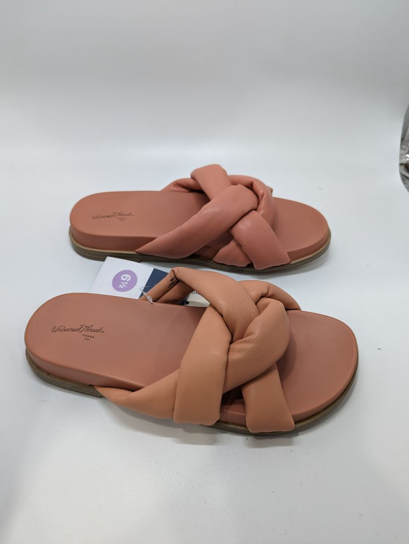 Universal Thread Pink Leather Braided Strap Sandal