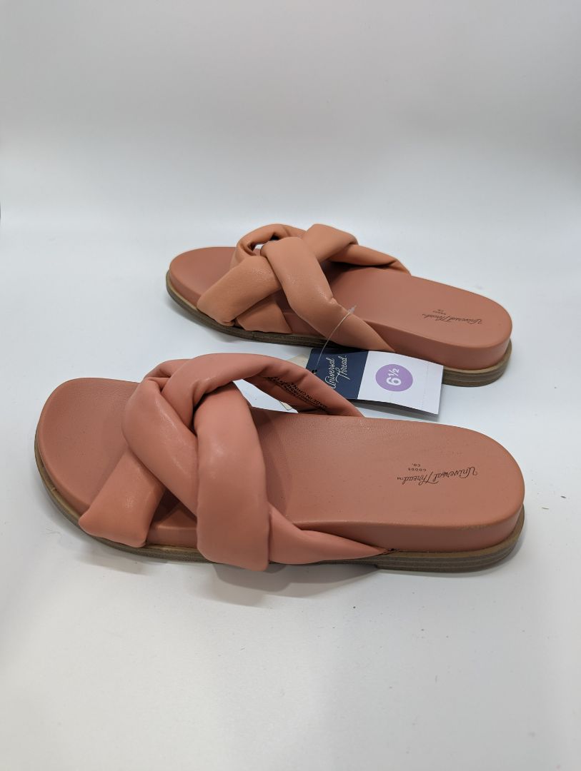 Universal Thread Pink Leather Braided Strap Sandal