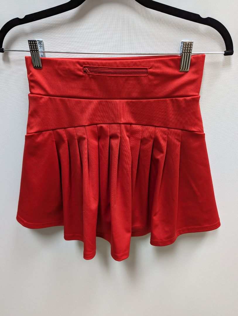 Werena Red Pleated Tennis Skort with Zipper Pocket
