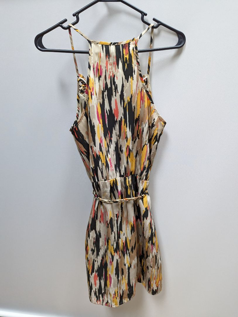 Banana Republic Multicolor Racerback Tie Waist Midi Dress with Pockets
