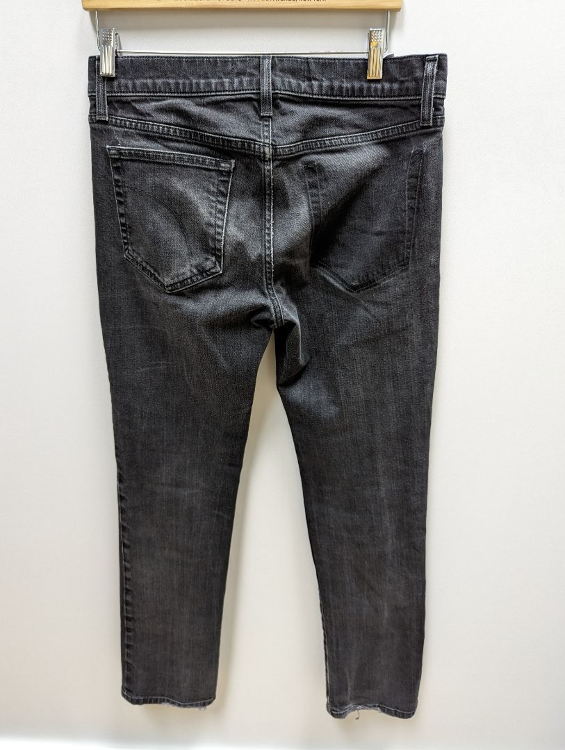 Joe's Jeans Black Denim Straight Cut Jeans with Distressed Hems