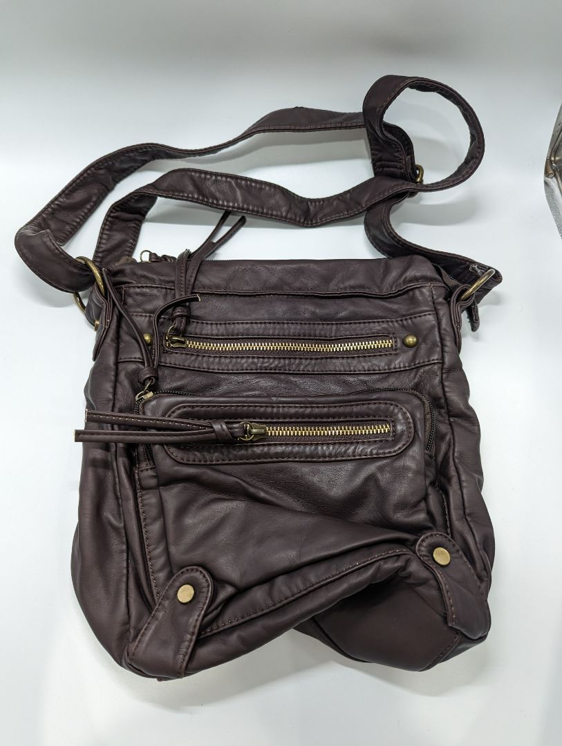 Scarleton Dark Brown Leather Crossbody
