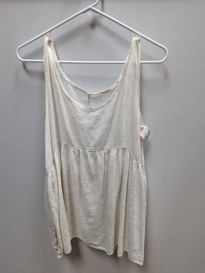 Hedonism II Ivory Sleeveless Babydoll Tunic Blouse