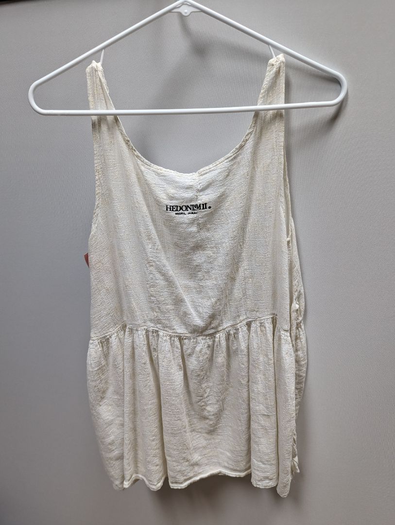 Hedonism II Ivory Sleeveless Babydoll Tunic Blouse