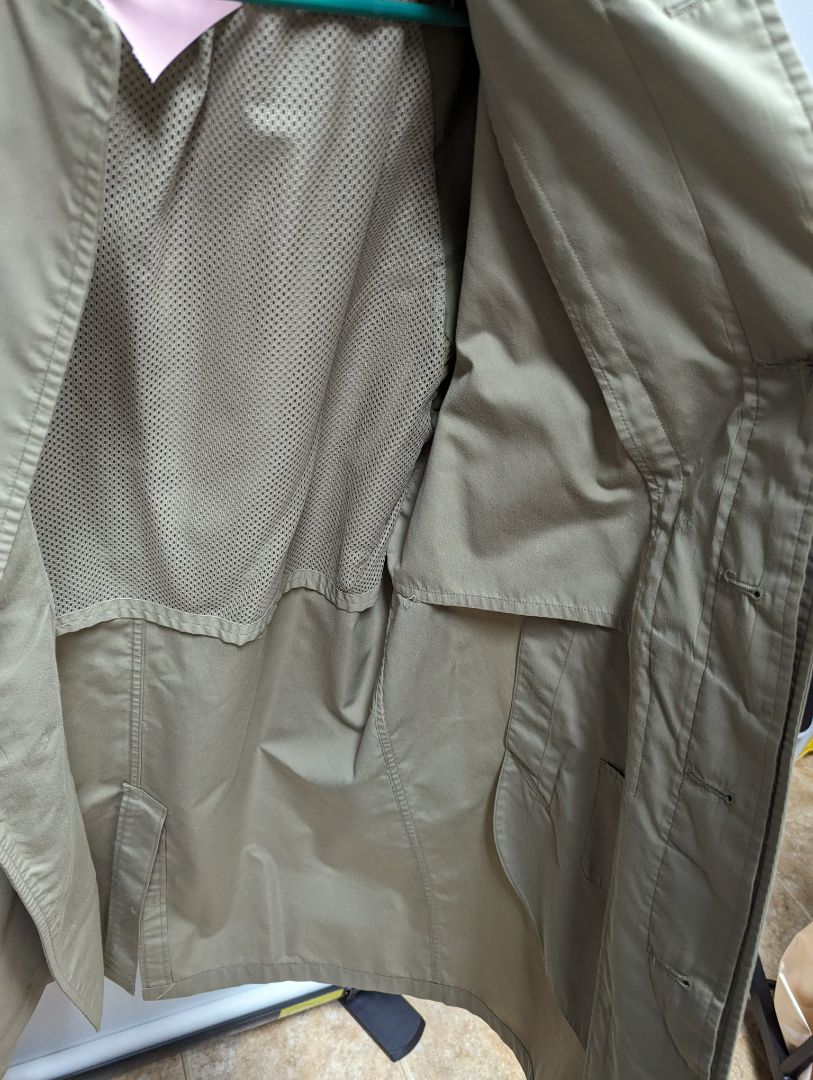 Light Green Mesh Lined Trench Coat