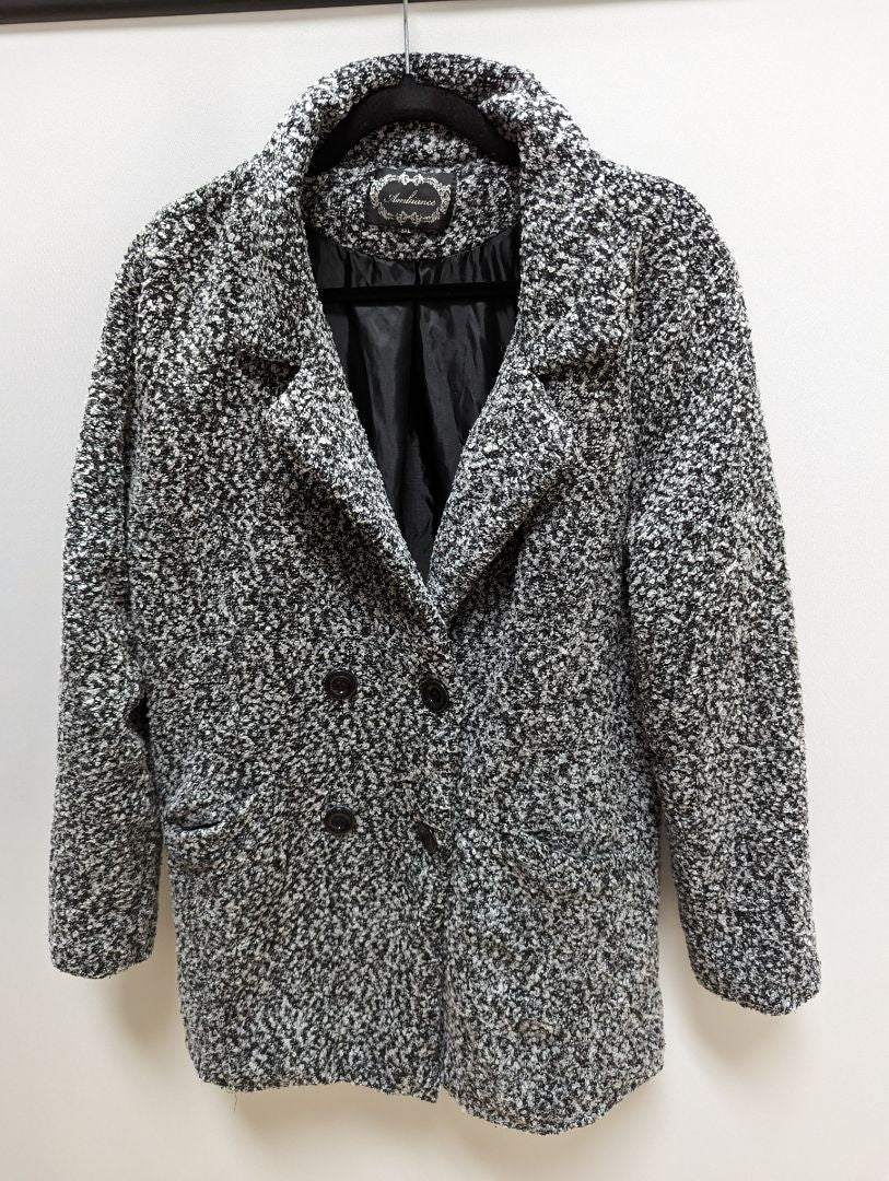 Ambiance Grey and Black Textured Peacoat