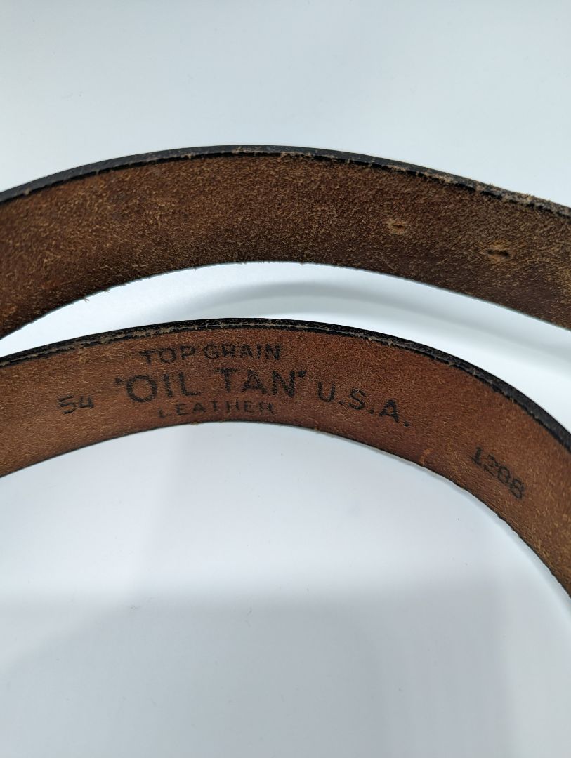 Top Grain Black Leather Belt with Silver Buckle