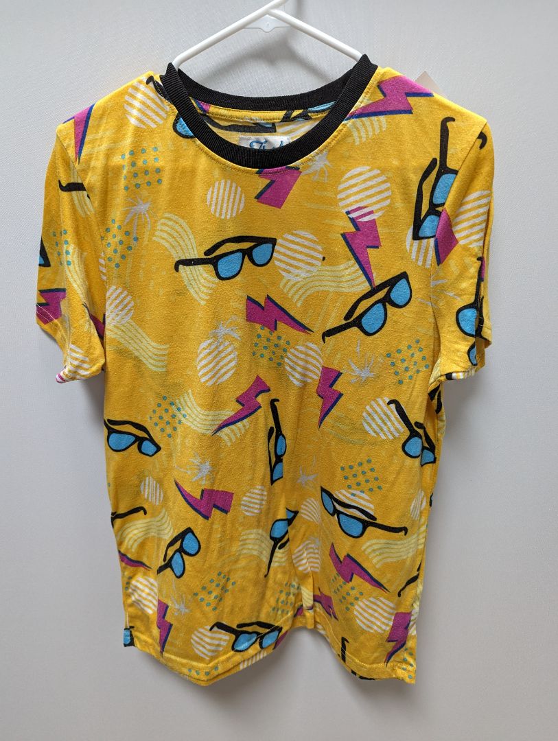 Fresh Prints of Bel-Air Yellow Sunglasses and Lightning Bolts Graphic Tee