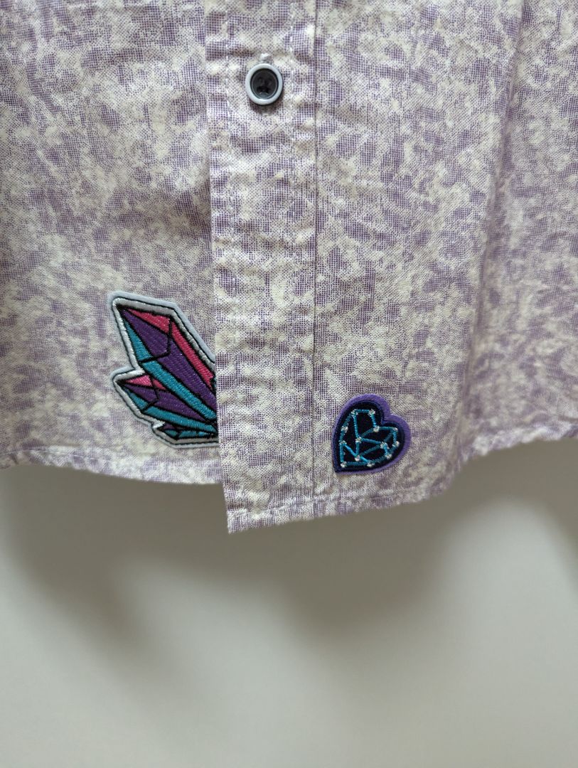 Dirty Laundry Purple Upcycled "Shine Bright" Button up Dress Shirt