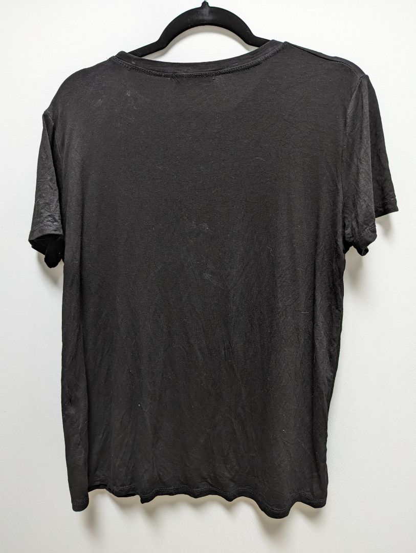Buzz Black Short Sleeve Tee with Pearl and Sequin LOVE