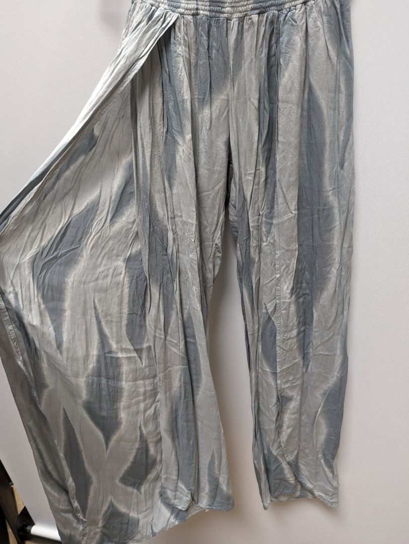 Khush Blue High Waist Haven Rayon Split Hem Harem Pants