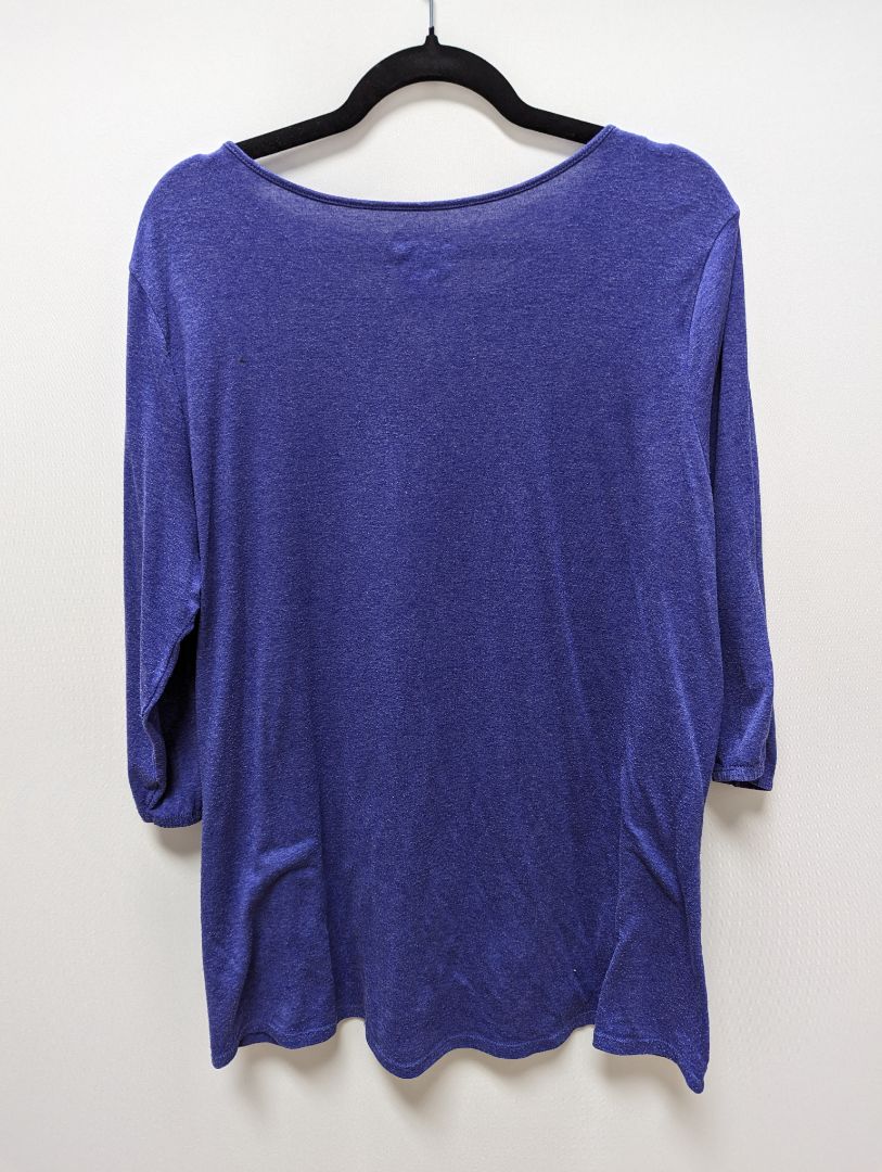 Just My Size Purple Long Sleeve Glitter Decal Blouse