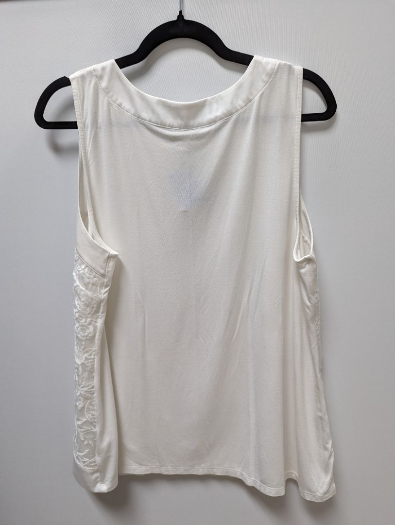 Charter Club White Pineapple Lace Sleeveless Blouse