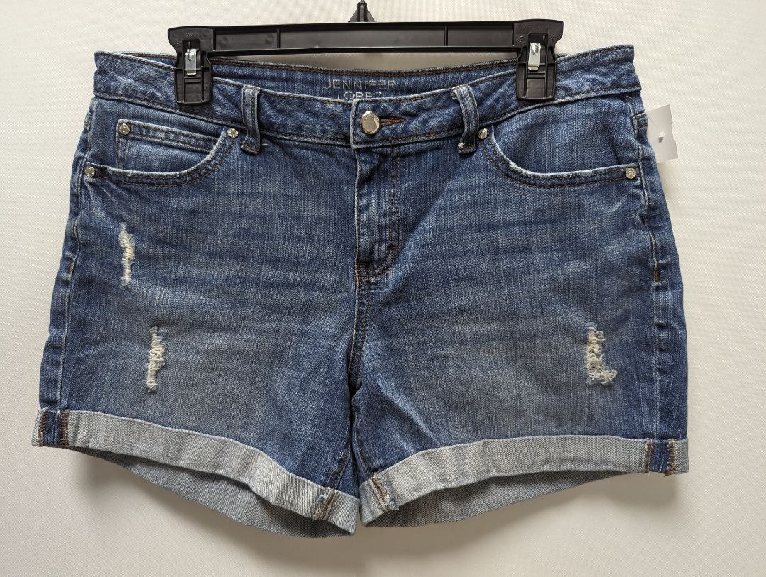 Jennifer Lopez Medium Wash "Boyfriend" Jean Shorts