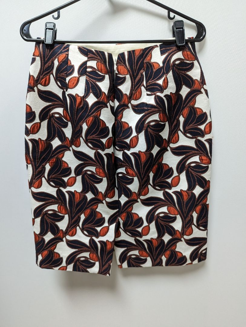 Ann Taylor Ivory Floral Cotton Pencil Skirt