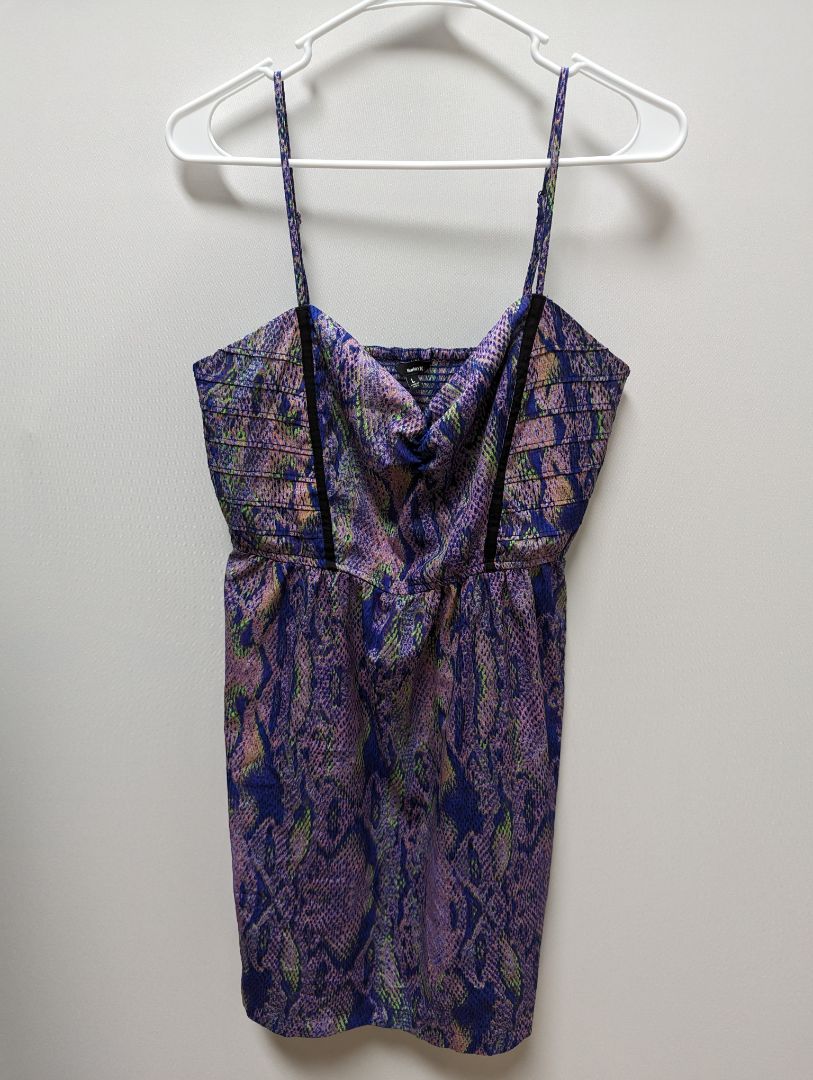 Hurley Purple Printed Snakeskin Mini Dress