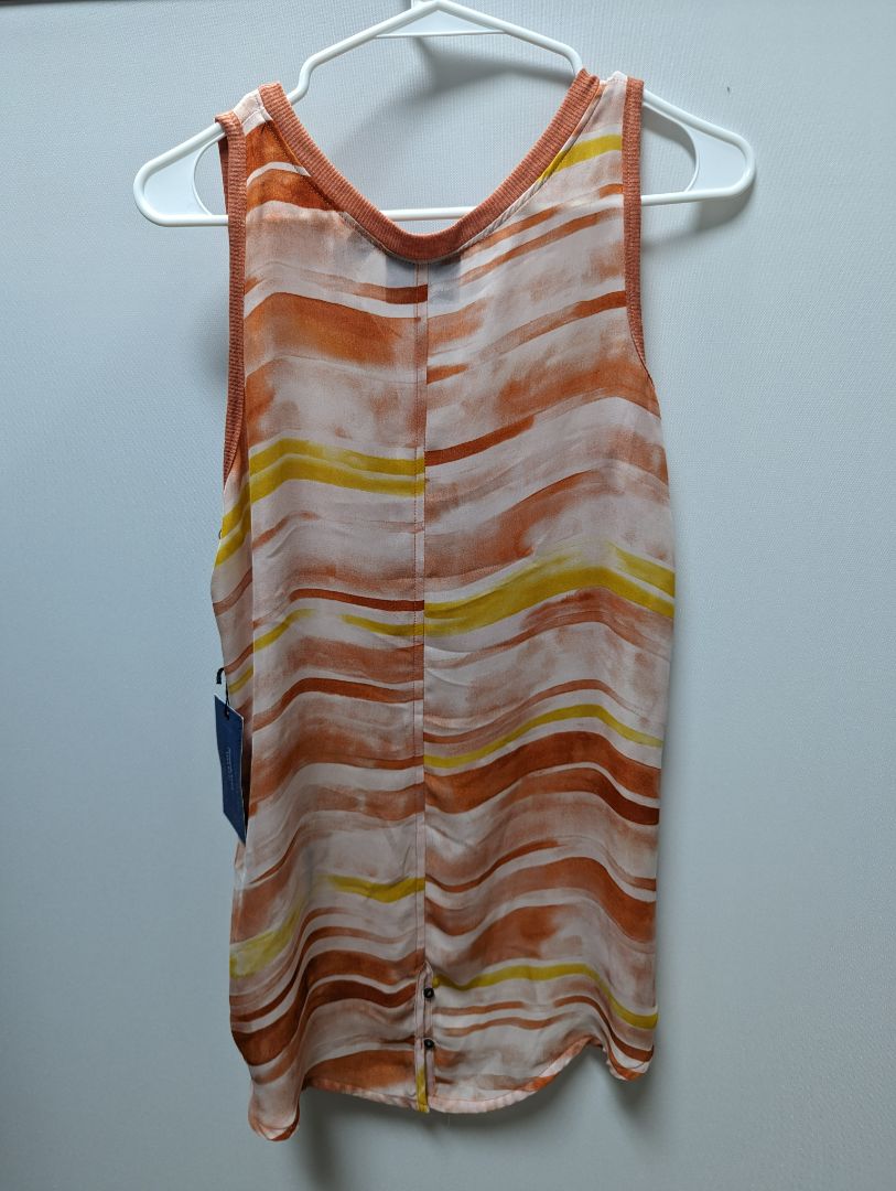 Simply Vera by Vera Wang Orange Striped Sleeveless Blouse