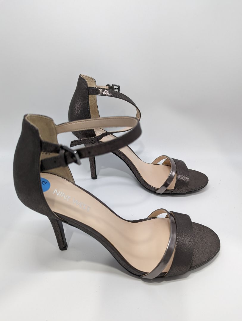 Nine West Pewter Silver Heels