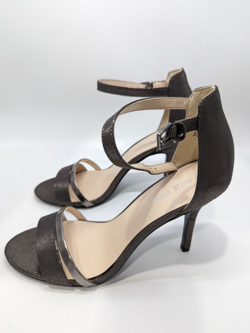 Nine West Pewter Silver Heels