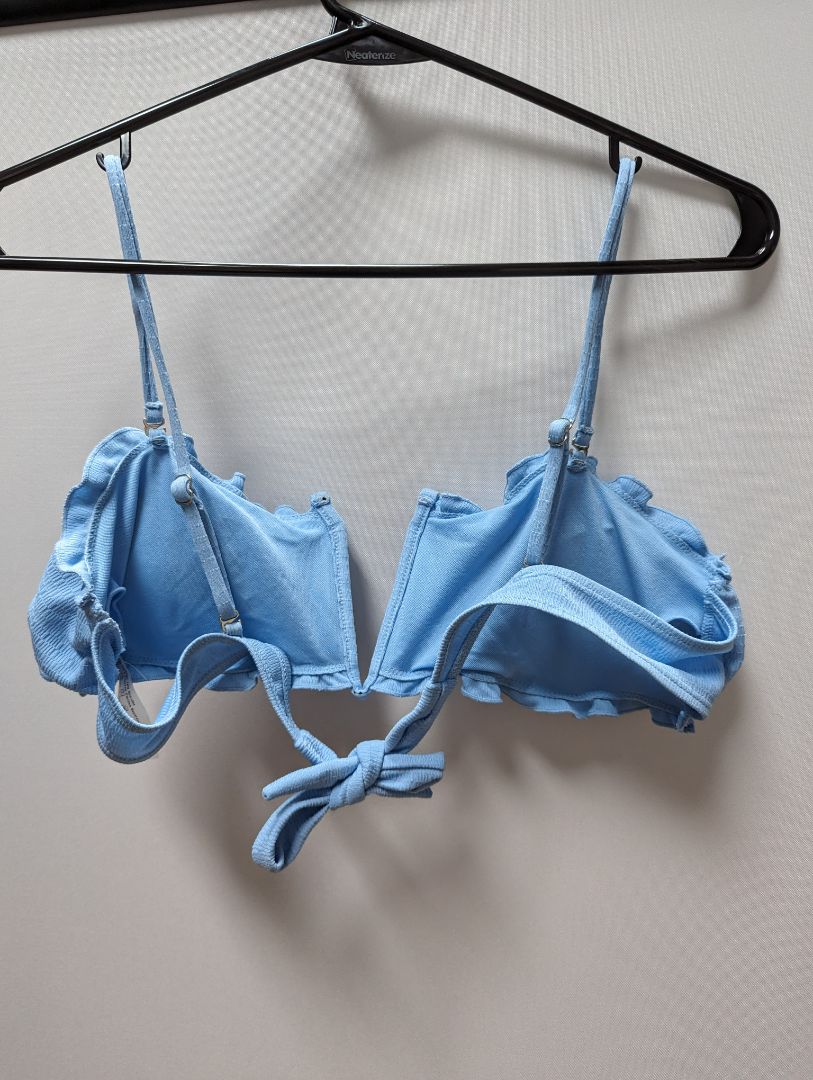 Light Blue Ruffled Bikini Swim Top