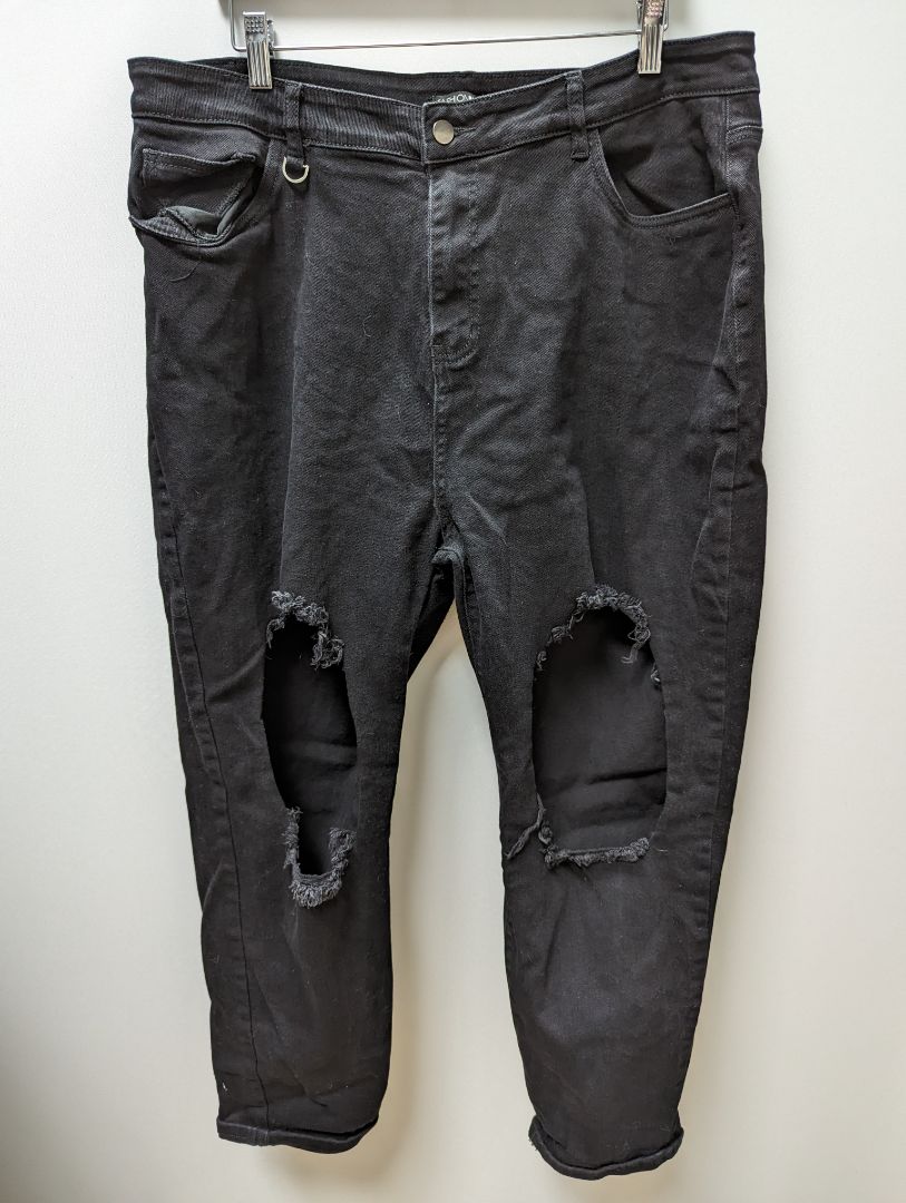 Fashion Nova Black Distressed Jeans