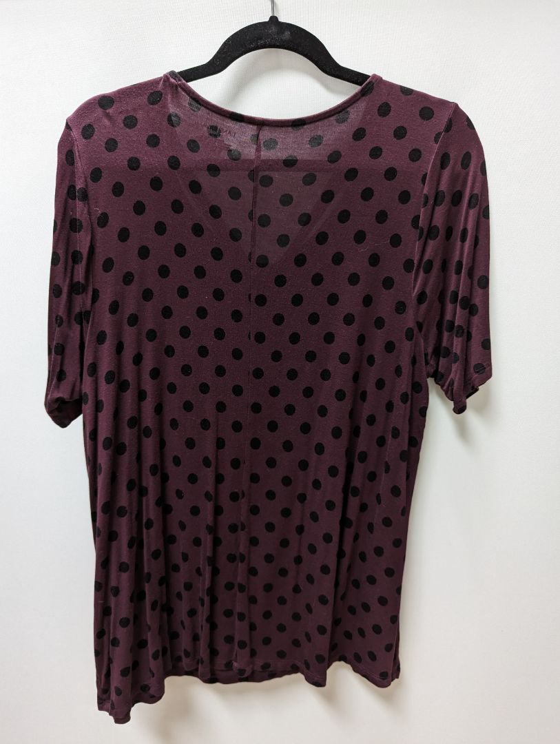 Lane Bryant Burgundy/Black Spotted Blouse