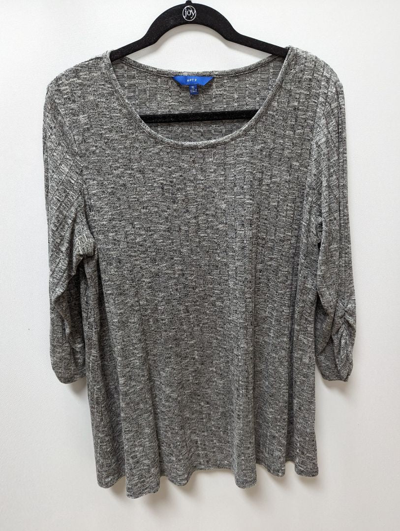Apt. 9 Grey 3/4 Sleeve Knit Blouse