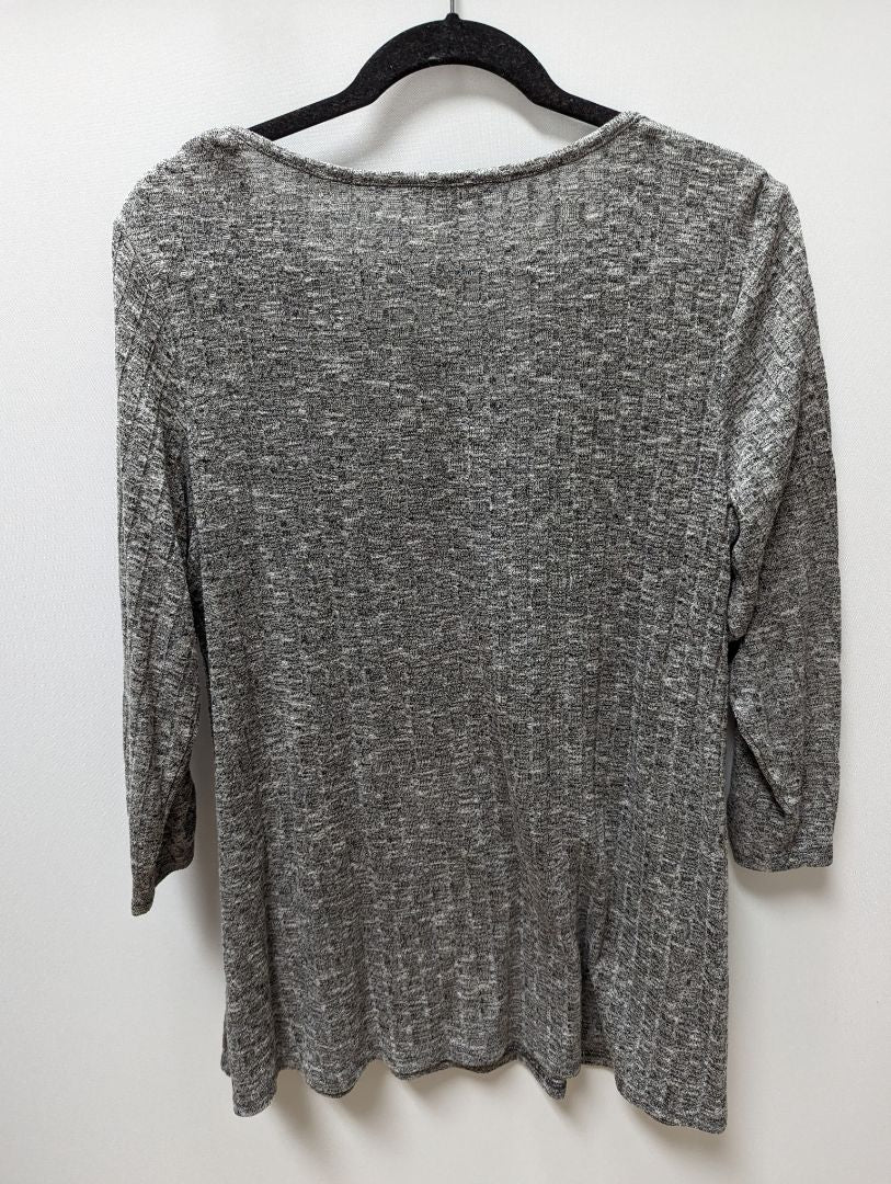 Apt. 9 Grey 3/4 Sleeve Knit Blouse