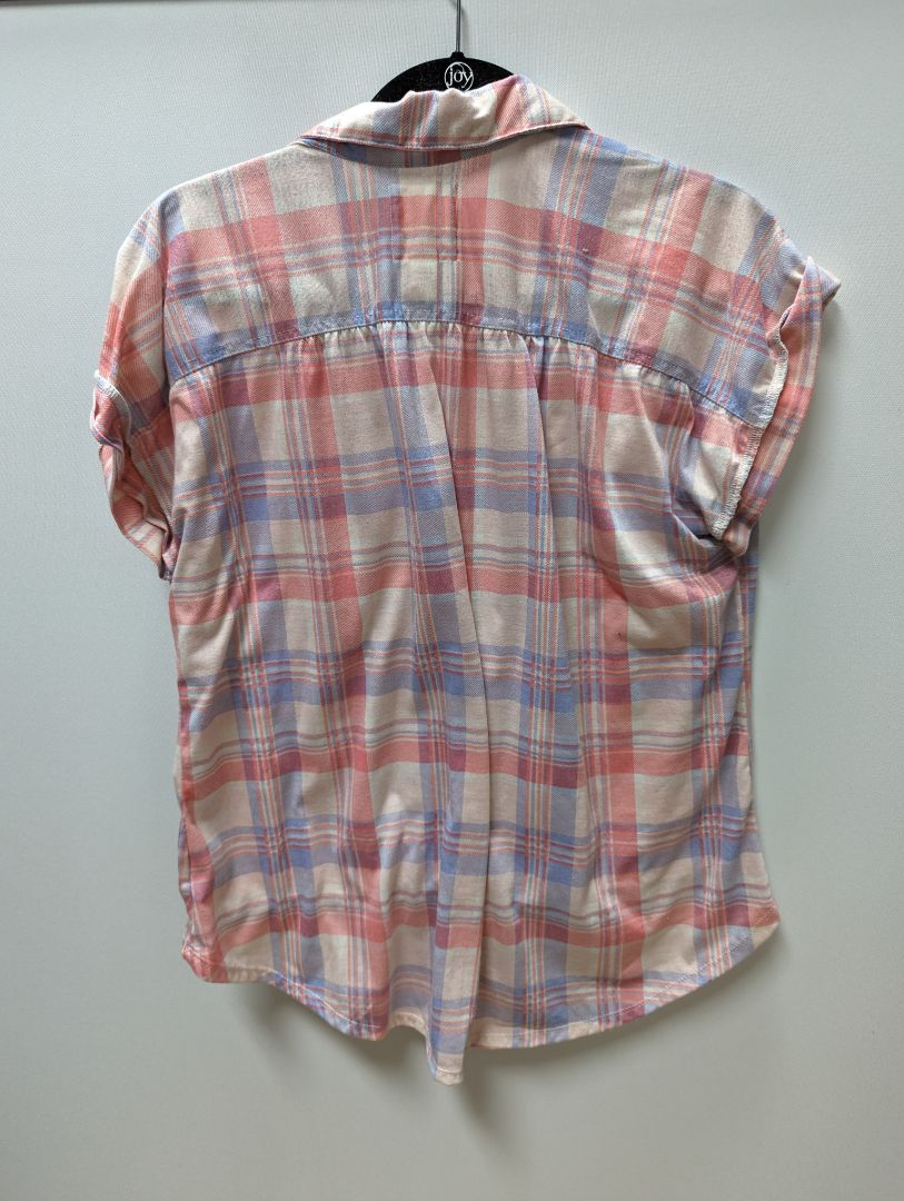 New York Laundry Pink Plaid Button Up Blouse