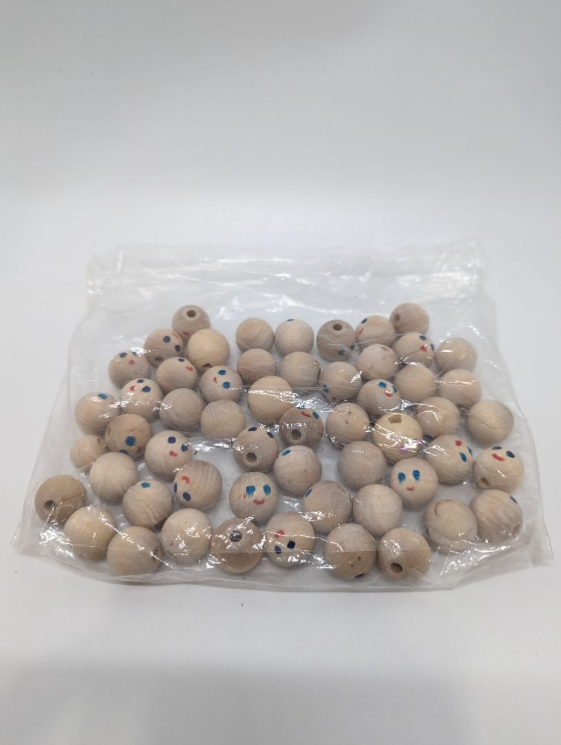 Large Wooden Craft Beads with Faces