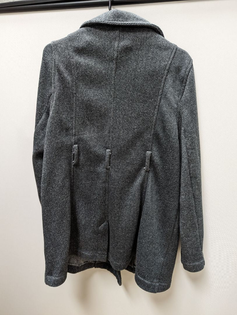 Torrid Grey Chevron Patterned Knit Peacoat Jacket