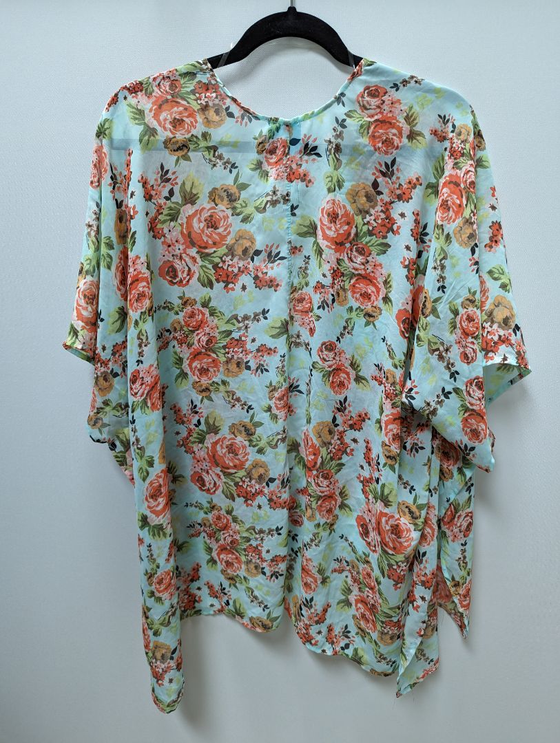 Color of Love Light Blue/Pink Floral Kimono Overpiece