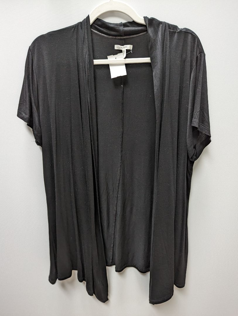Maurices Black Short Sleeve Knit Cardigan