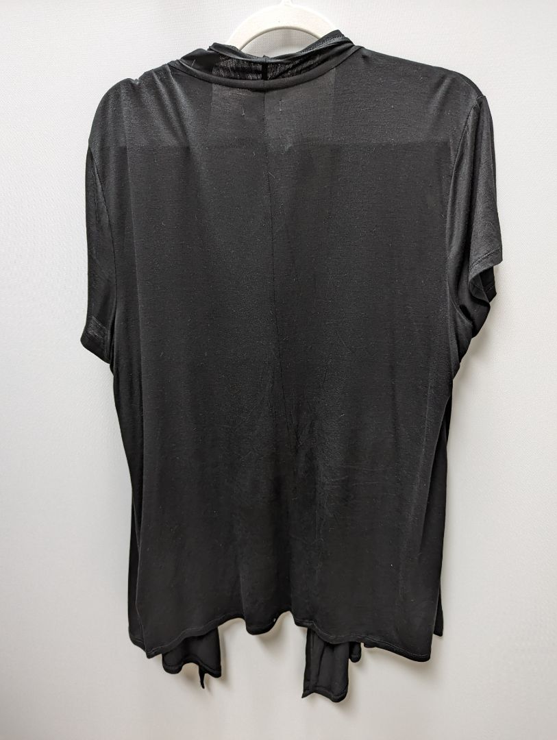 Maurices Black Short Sleeve Knit Cardigan