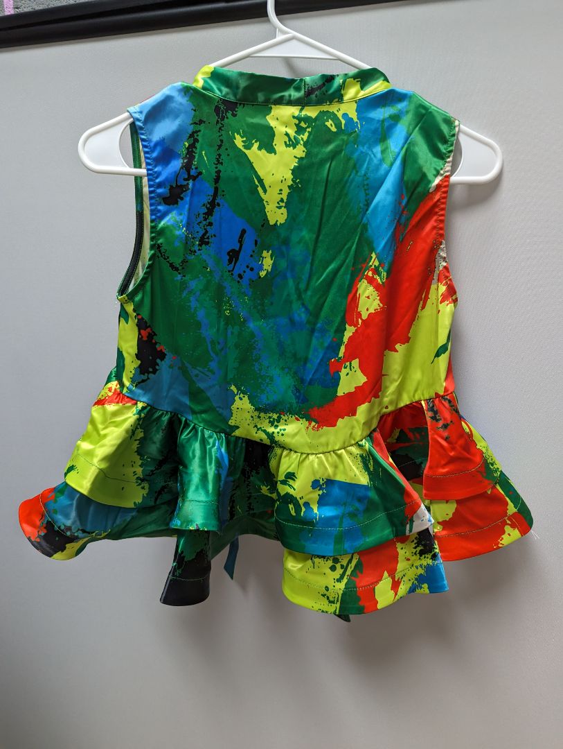 Multicolor Ruffled Crop Top Blouse