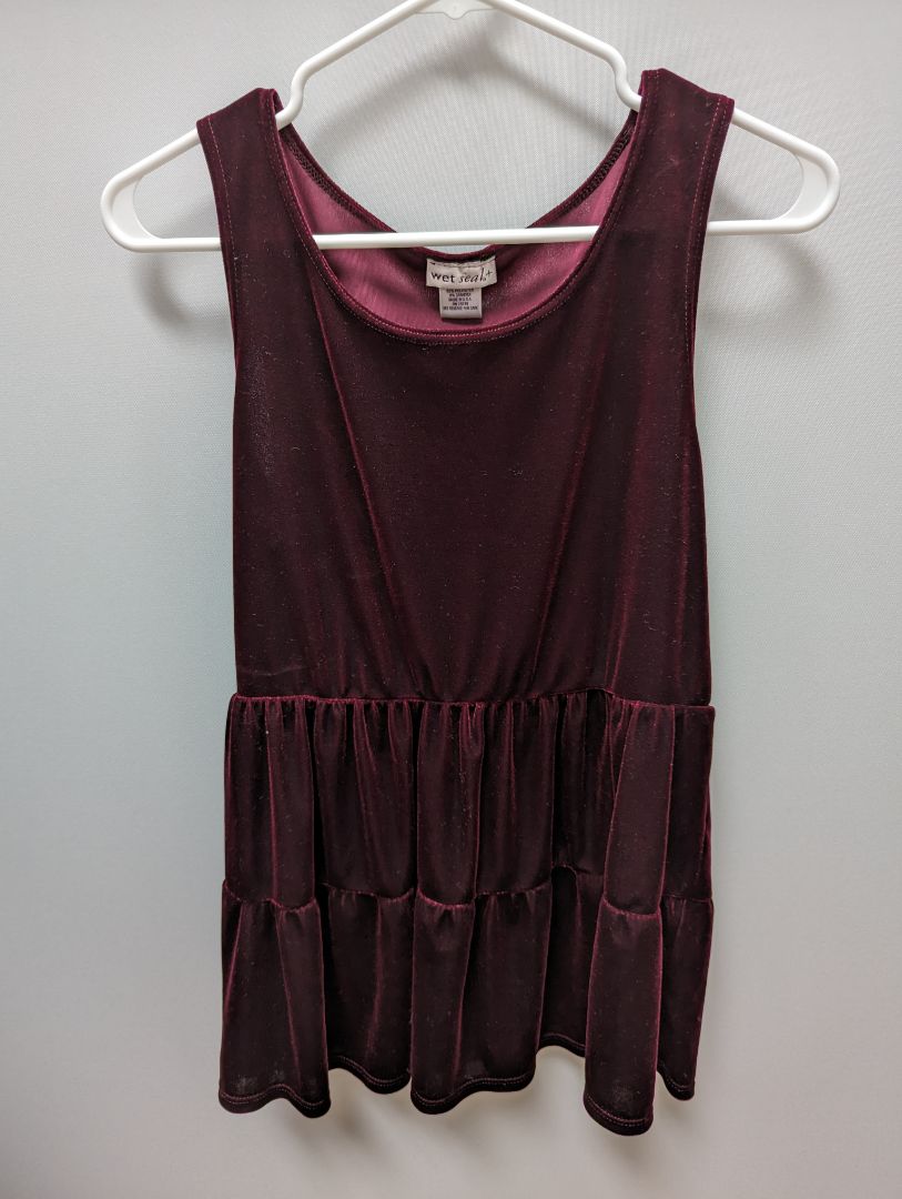 Wet Seal Burgundy Velvet Tank Blouse