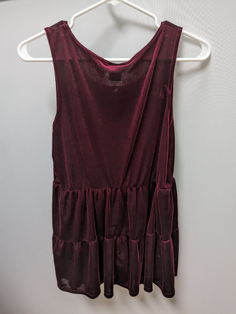 Wet Seal Burgundy Velvet Tank Blouse