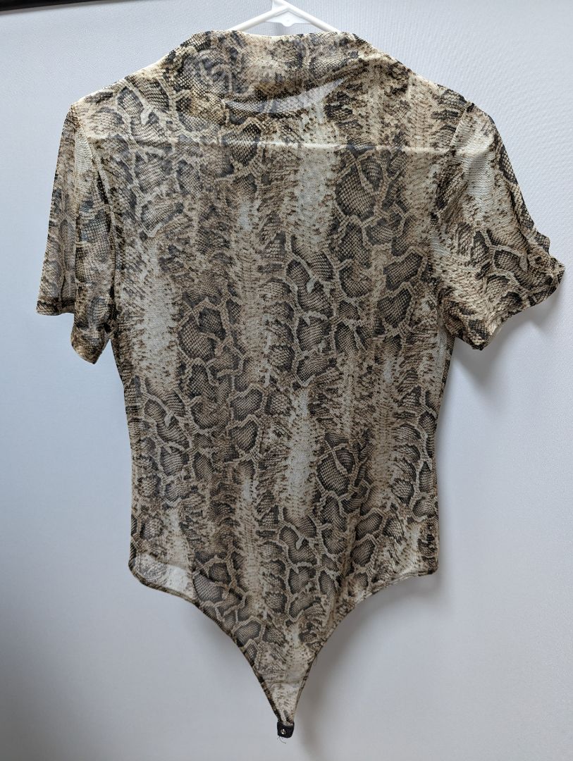 ee some Snake Print Mesh Bodysuit