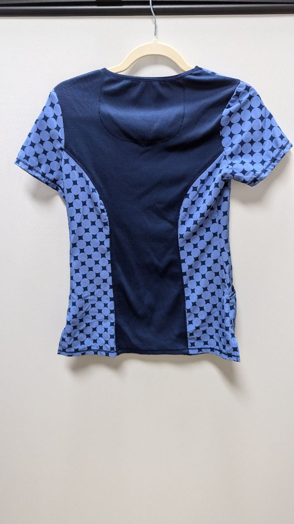 Cherokee Infinity Blue Dotted Scrub Top