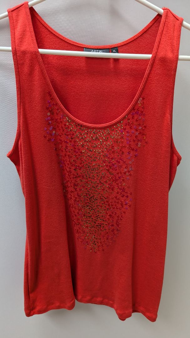 Apt. 9 Red Sequin Knit Tank