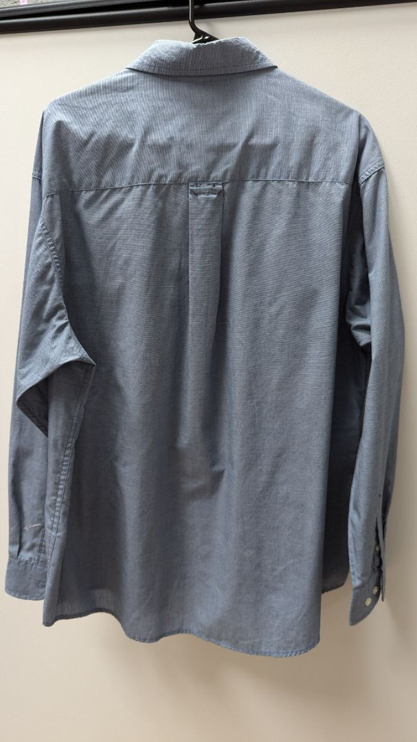 haggar Blue Long Sleeve Button Up Shirt