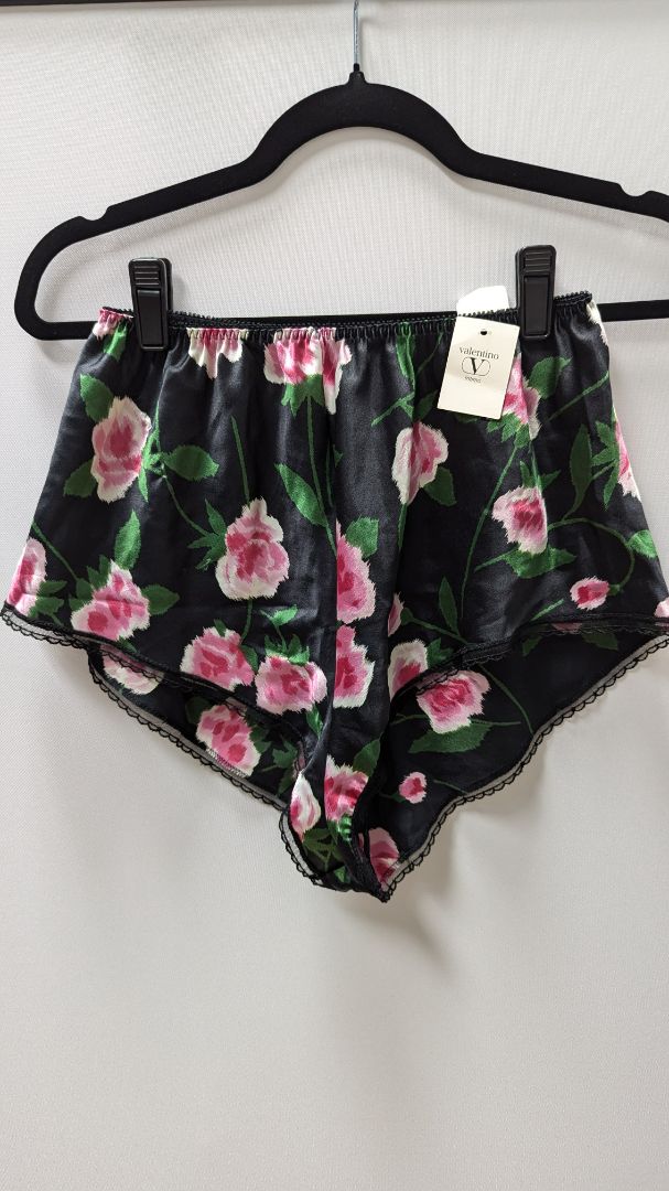 valentino Black/Pink Floral Sleepwear Set